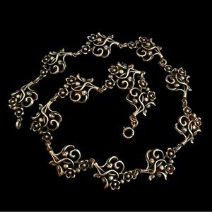 Vintage Art Nouveau Sterling Silver Link Necklace